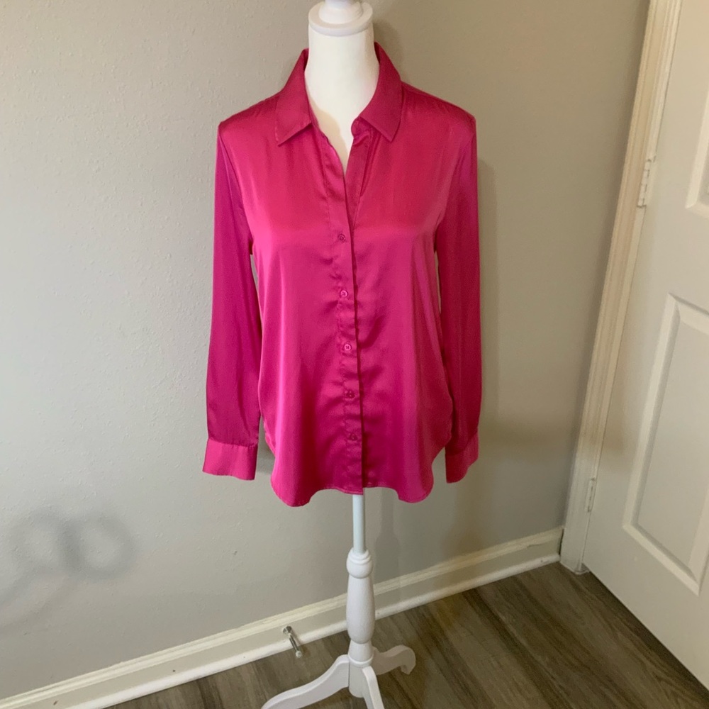 Chic Fuchsia Women's Button-Down Shirt